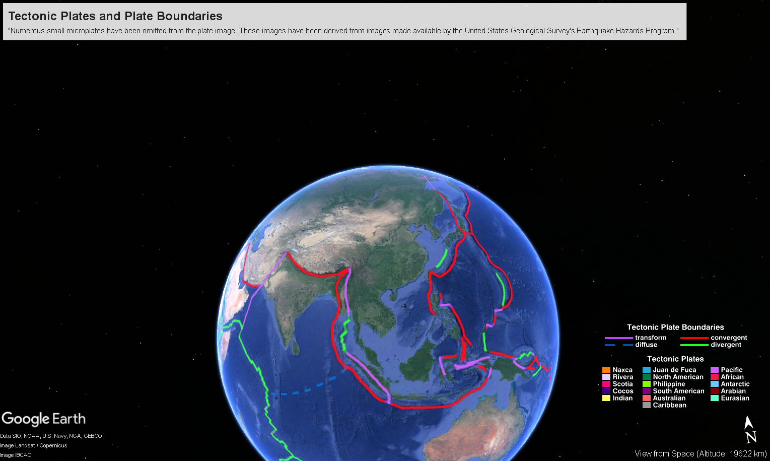 Tectonic Plates and Plate Boundaries using Google Earth